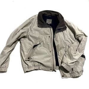 Vintage Waterproof Coat Corduroy Collar Mens Large